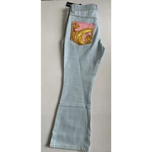 Versace Women's Denim with Heritage Print Jeans Size 28 US 1003366 NWT $1000